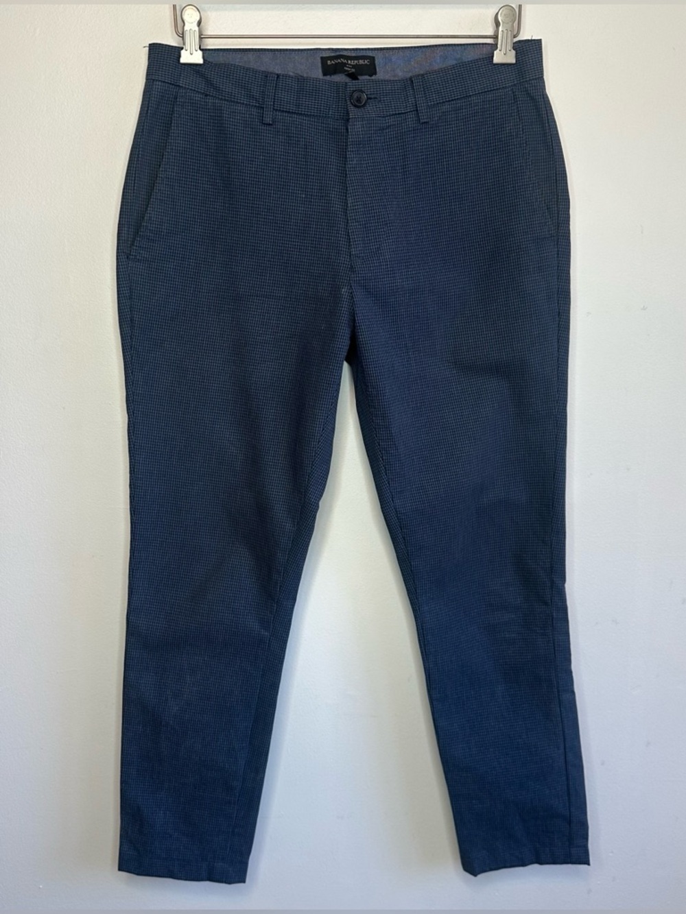Banana Republic Aiden Fit Pants Men’s Chinos Blue Checks 30x30 30